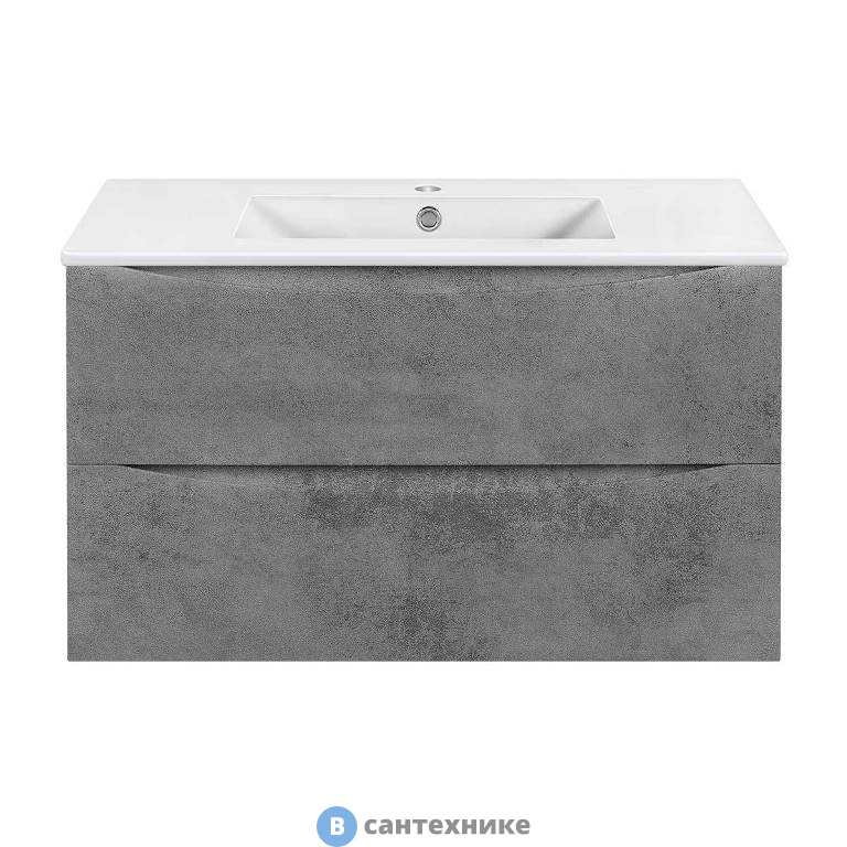 Тумба под раковину Vincea Mia Slim 900 подвесная, 2 выкатных ящика soft close, Beton (VMC-2MC900S1BT)