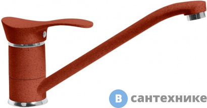 картинка Смеситель АкваГранитЭкс С-1040 красн. (334) для кухни