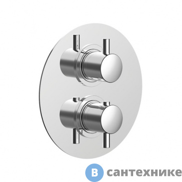 картинка Смеситель CISAL Less New внешняя часть с переключателем на 2 положения, хром (LN01810021), без внутренней части