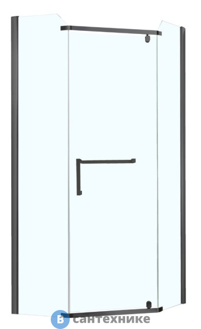 Душевое ограждение AZARIO EDMONTON 900*900*2000 стекло прозрачное 8 мм, профиль чёрный (AZ-NNC3231-1 900 BLACK)