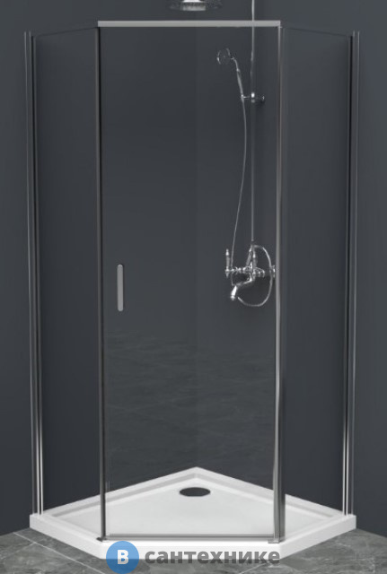 Душевой уголок BelBagno UNO-195-P-1-80-C-Cr 800x800x1950, без поддона
