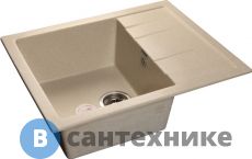 Кухонная мойка GranFest QUADRO GF-Q650L чаша с крылом  650*500мм  бежевый