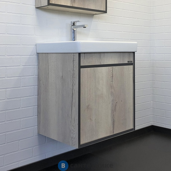 Тумба Comforty Вена-55 дуб дымчатый с раковиной Адриана 55