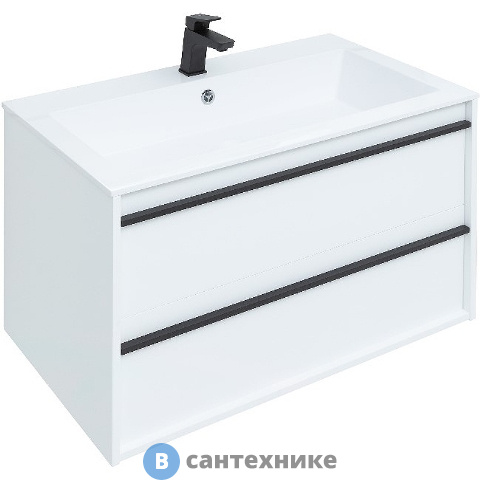 Тумба под раковину Aquanet Lino 90 белый матовый (253904)