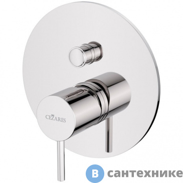 картинка Смеситель Cezares LEAF-VDIM-L-01 встраиваемый однорычажный с переключателем на 2 выхода, Хром