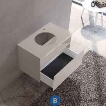 картинка Тумба под раковину Keuco STAGELINE 1 ящ., с подсв., со столеш., смес R, 800x550x490 мм, к/ф: кашемир (32865180100)