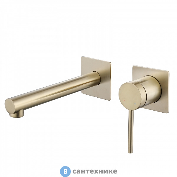 Смеситель ABBER Emotion AF8812G для раковины скрытого монтажа, золото матовое