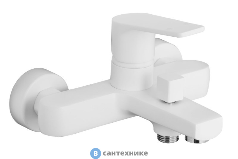 Смеситель AZARIO TREYA AZ-156805126 для ванны с коротким изливом, белый матовый