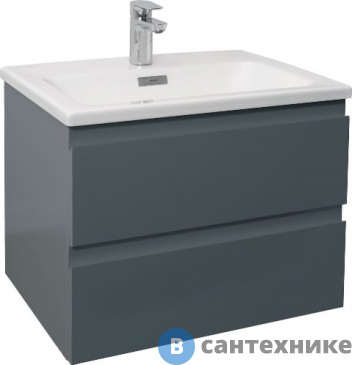 картинка Тумба под раковину Jacob Delafon EB2052-J54 Madeleine 60 см, 2 ящика, серый матовый лак