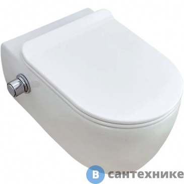 картинка Унитаз подвесной SSWW CT2039V-B белый, безободковый с функцией биде