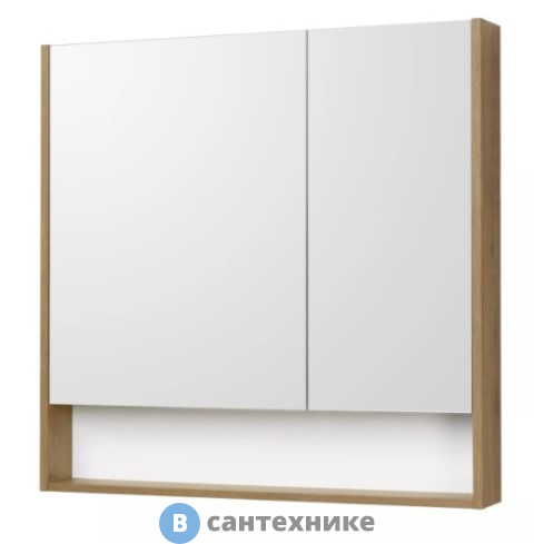 Зеркальный шкаф Акватон Сканди 85 Белый/Дуб Рустикальный (1A252302SDZ90)