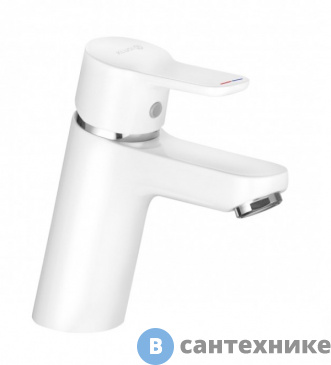 картинка Смеситель Kludi 370289165 PURE&EASY Однорычажный на умывальник, без донн.клапана, белый