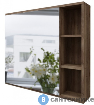 картинка Шкаф-зеркало Grossman ФОРТА-80 см универсал. темный дуб