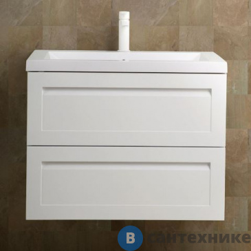 картинка Тумба под раковину Art & MAX PLATINO AM-Platino-800-2C-SO-BM-Cer подвесная с двумя выкатными ящиками, белый матовый