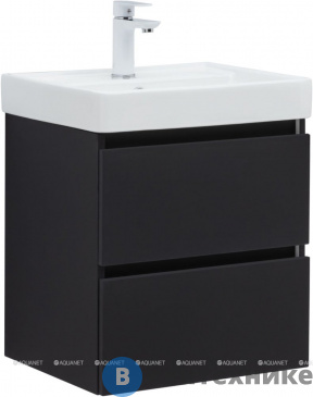 картинка Тумба под раковину Aquanet Вега 2.0 50 черный (337952)