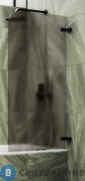 картинка Шторка для ванны поворотная на петлях MaybahGlass 1400*705 Стекло 6 мм Бронза матовая (MGV-652-6)