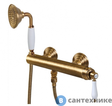 картинка Смеситель Cezares APHRODITE-DDM-02-Bi для душа однорычажный, бронза, ручки белые