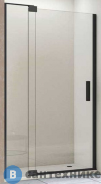 картинка Душевая дверь Vincea Extra VDP-1E1011CLB, 1000/1100x2000, чёрный, стекло прозрачное (VDP-1E1011CLB)