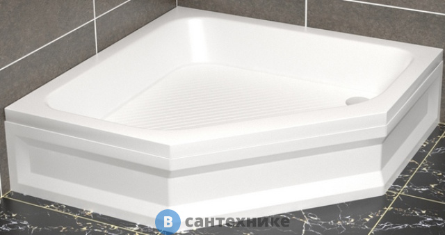 Душевой поддон RGW BT/CL-S /трапеция 100*100*15 h27 (FW5-5) (16180500-51), без сифона