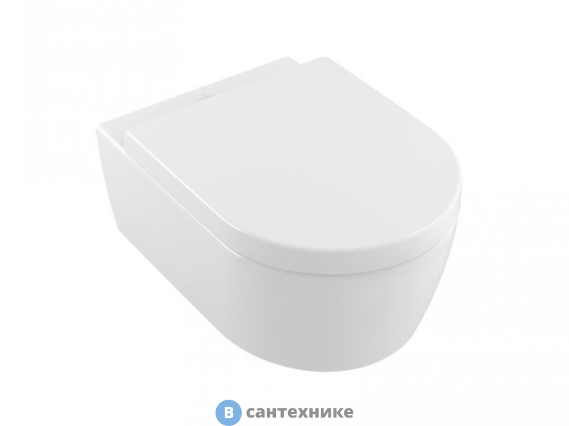 Унитаз подвесной Villeroy & Boch Avento 5656HR01 альпийский белый, с сиденьем