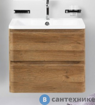 картинка Тумба под раковину BelBagno ALBANO подвесная с двумя выкатными ящиками, Rovere Rustico, 700x450x500 (ALBANO-700-2C-SO-RR)