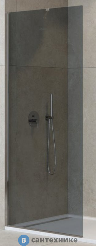 Душевая перегородка Cezares LIBERTA-L-1-TB-90-GR-Cr универсальная с односторонним входом, стекло графит, профиль хром, 900x1950 мм