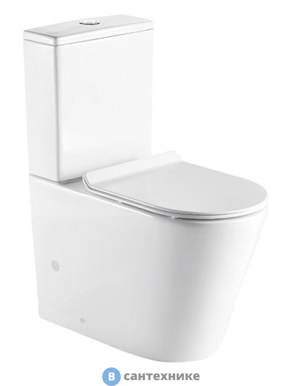 Унитаз с бачком AZARIO Maro AZ-2125 безободковый, с сиденьем микролифт 670*380*850 мм