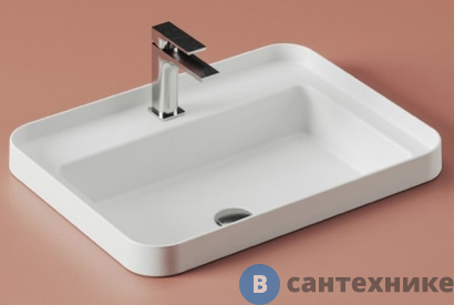 картинка Раковина Artceram FUORI SCALA встраиваемая, 60х45см, c 1 отв под смеситель, без перелива, белый (TFL034 01 00)