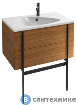 картинка Тумба под раковину Jacob Delafon NOUVELLE VAGUE EB3030-E16 2 ящика /80/ (ореховое дерево) (без ножек)