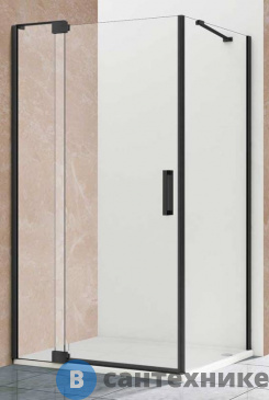 картинка Душевой уголок Vincea Extra VSR-1E111290CLB, 1100/1200*900, черный, стекло прозрачное, без поддона