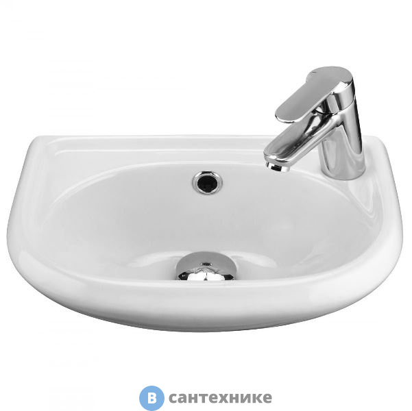 Раковина Santek БРИЗ 40 1WH110445 с отверстием для смесителя справа /36х38,5/(белый)