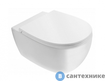 картинка Унитаз подвесной GLOBO 4ALL MDS03.BI безободковый 54*36см, белый, без сиденья
