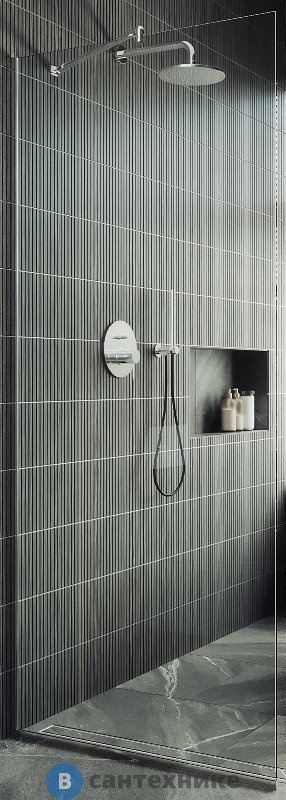 Душевая перегородка в профиле MaybahGlass 1950*790 Стекло 8 мм Бесцветное (MGD-695-5у)