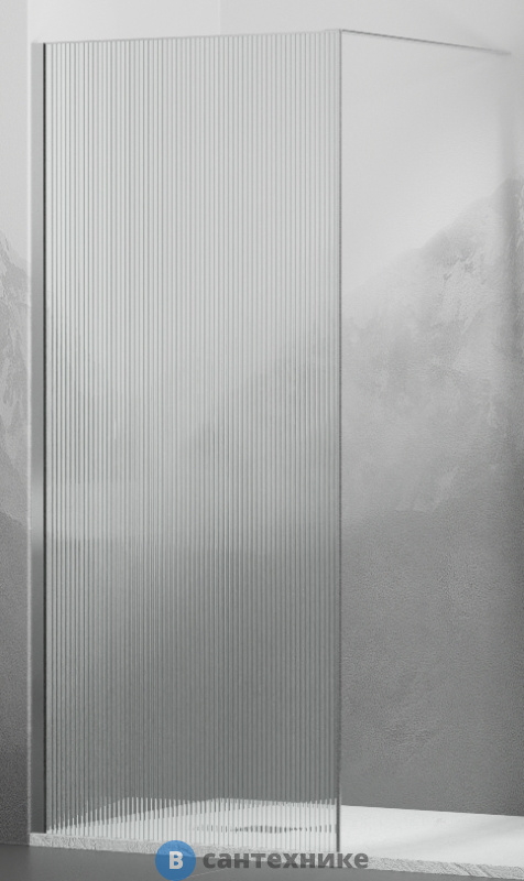 Перегородка для душа RGW WA-08 хром/Ribbed/8 мм 60*195 (06100806-151)