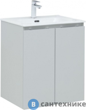 картинка Тумба под раковину Aquanet Алвита new 60 подвесная 2 дв. серый (277524)