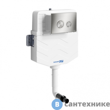 картинка Встраиваемый смывной бачок WasserKRAFT Aller 10TLT.031.ME.BN01, кнопка смыва (никель)
