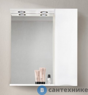 картинка Шкаф зеркальный BelBagno 70 см MARINO-SPC-700/750-1A-BL-P-R подвесной с одной распашной дверцей с доводчиками, с подсветкой, правосторонний, Bianco Lucido