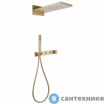 картинка Душевая система ABBER Rund AF8752G скрытого монтажа без излива, термостат, золото матовое