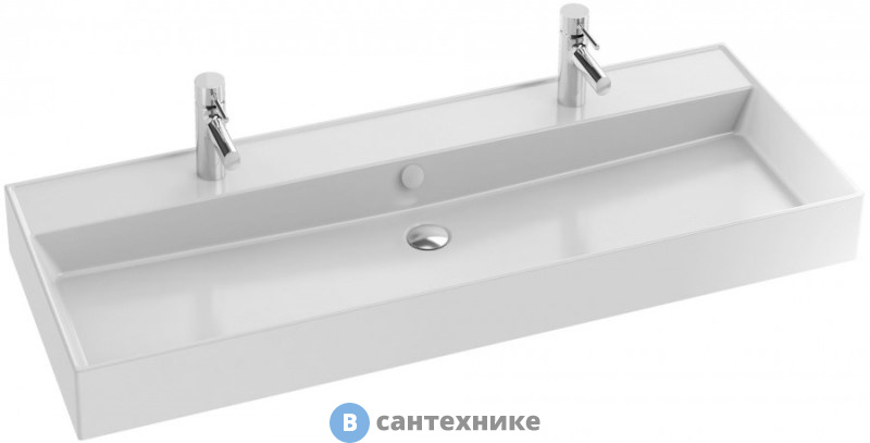 Раковина Jacob Delafon VIVIENNE EXBK112-00 керамическая 120х46 см, белая