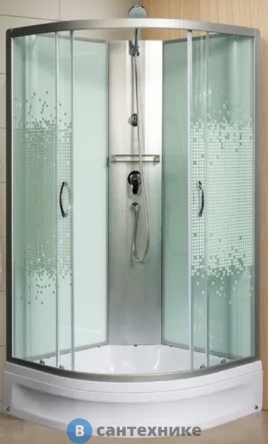 Душевая кабина МОНОМАХ Б/К 70/24 С МЗ б/крыши, 700*700*2060, полукруг (10000005802)