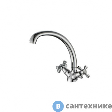 картинка Смеситель Orange Classic PRO M72-002cr двухзахватный для кухни, R-излив