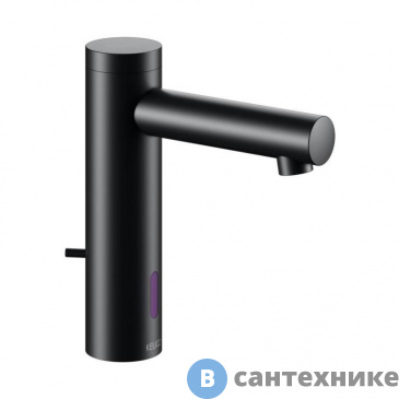 картинка Смеситель Keuco IXMO электронный для умывальника, без гарнитуры, работает от сети, чёрный матовый (59512371100)