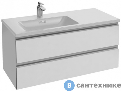 картинка Тумба под раковину Jacob Delafon VOX EB2025-RA-G1C 2 выдв. ящика, белый блестящий лак (100х46х45,2)