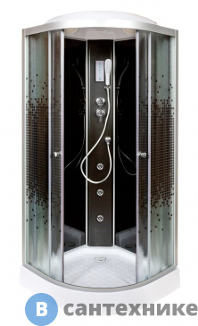 картинка Душевая кабина Deto L 801 с гм. и эл. black (100х100х215 см)