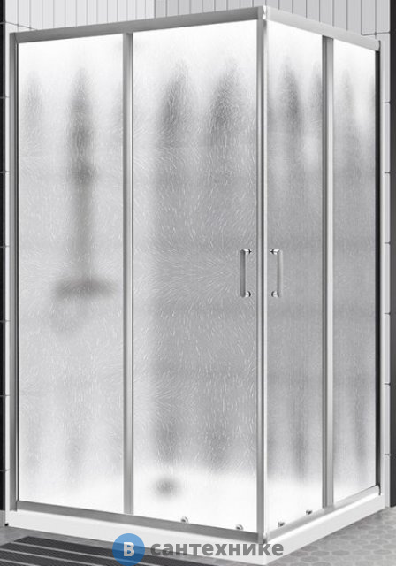 Душевой уголок BelBagno UNO-195-AH-2-120/100-CH-CR, стекло шиншилла, профиль хром, без поддона