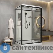 Душевая кабина Niagara Standart ST100/80/15Q/BL (100х80х215) прямоугольник, поддон 15 см, распашная, проф. черный