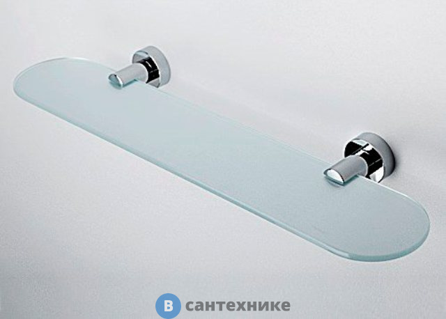 Полка WasserKRAFT Donau K-9424 стеклянная металл, хромоникелевое покрытие, закаленное матовое стекло