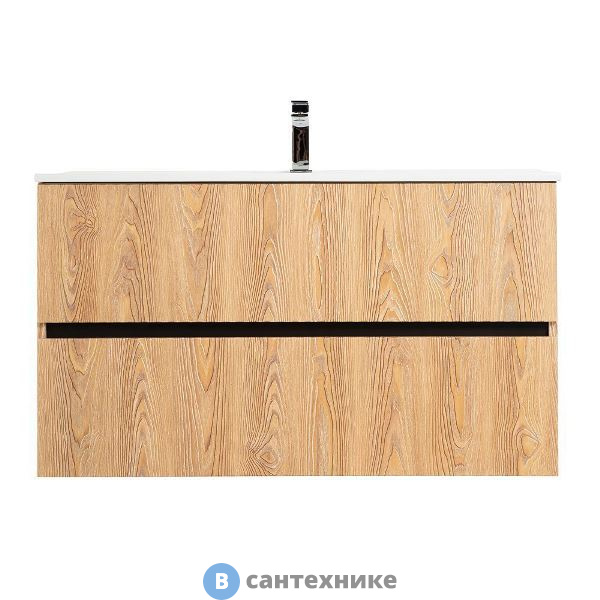 Тумба под раковину Art & MAX TORINO подвесная с двумя выкатными ящиками, Бран AM-TORINO-1000-2C-SO-BR-P