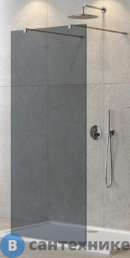 картинка Душевая перегородка Cezares LIBERTA-L-2-100-120-GR-Cr с возможностью двустороннего входа, стекло графит, профиль хром, 1000x1200x1950 мм
