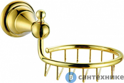 картинка Мыльница AZARIO ELVIA решетка, золото (AZ-91109G)